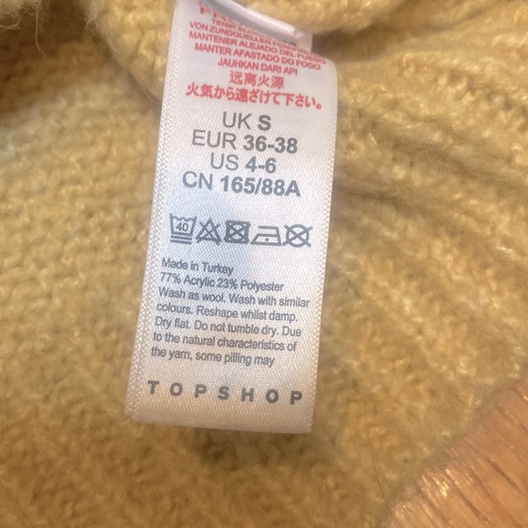 $7 CLEARANCE - TopShop Yellow/Gold Mock Neck/Turtleneck Sweater - Picture 7 of 7